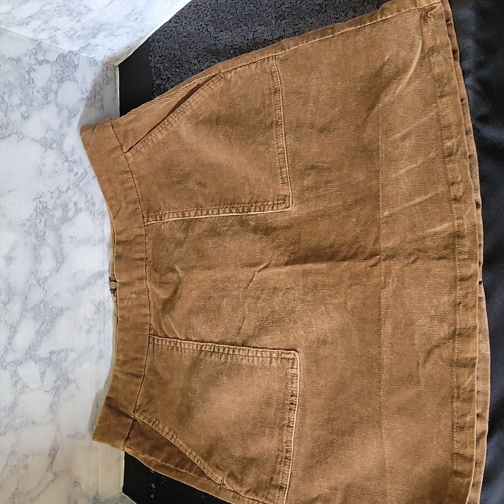Prince & Fox Mini Skirt Women's Size 10 Brown Corduroy A-Line